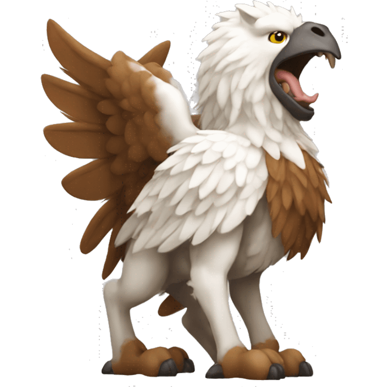 mythological creature, griffin, brown and white emoji