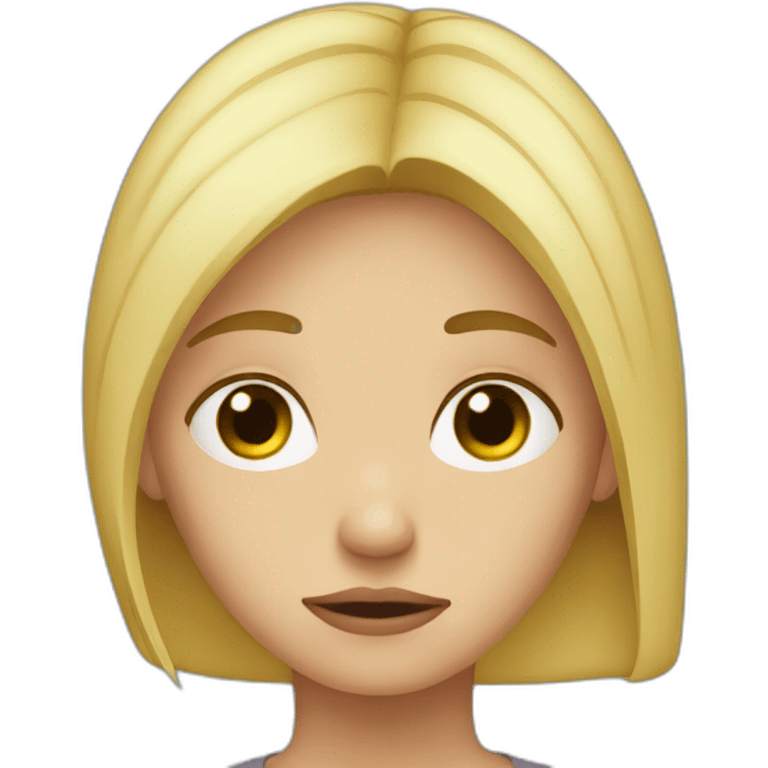 sad blonde girl emoji