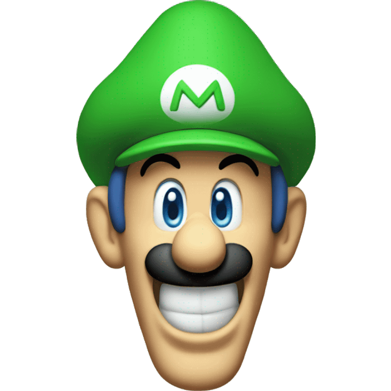 inverted luigi from mario screaming emoji