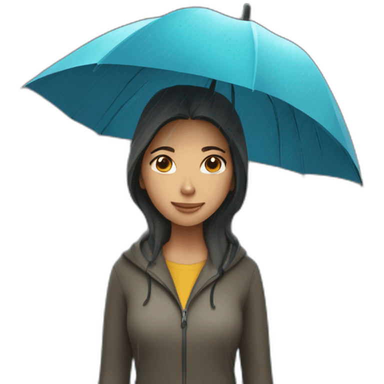 woman in rain emoji