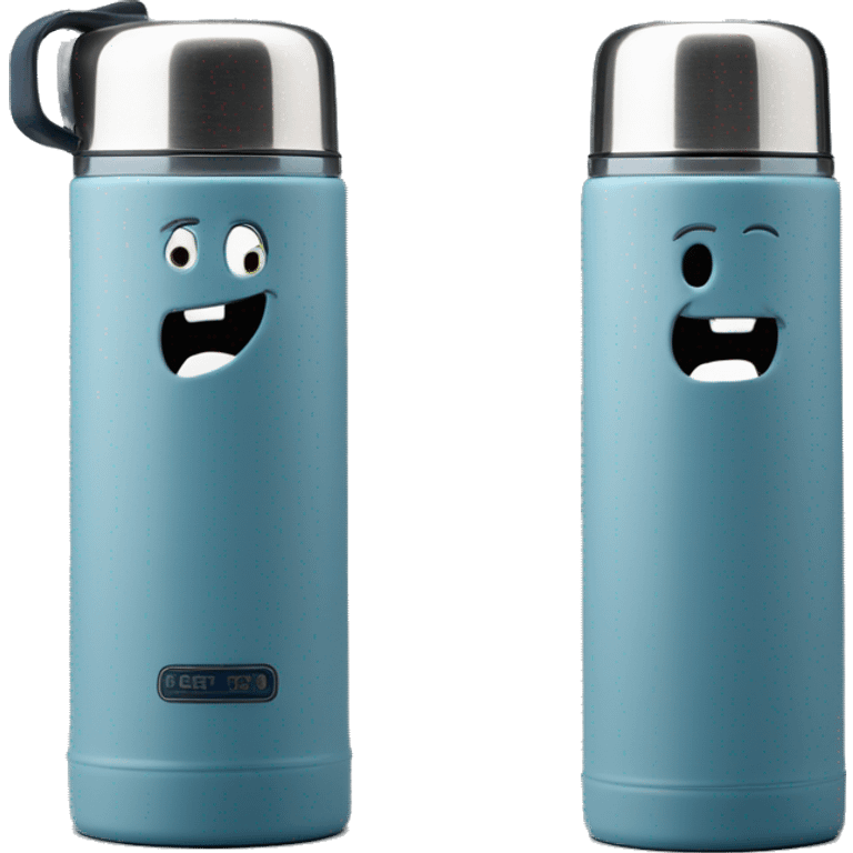 Haze blue Stanley thumbler thermos with handle emoji