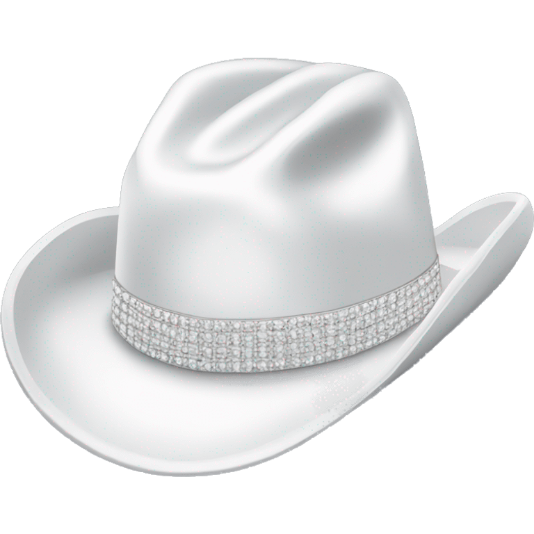 White cowboy hat covered in diamonds emoji