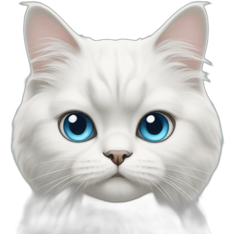 white persian cat blue eyes emoji