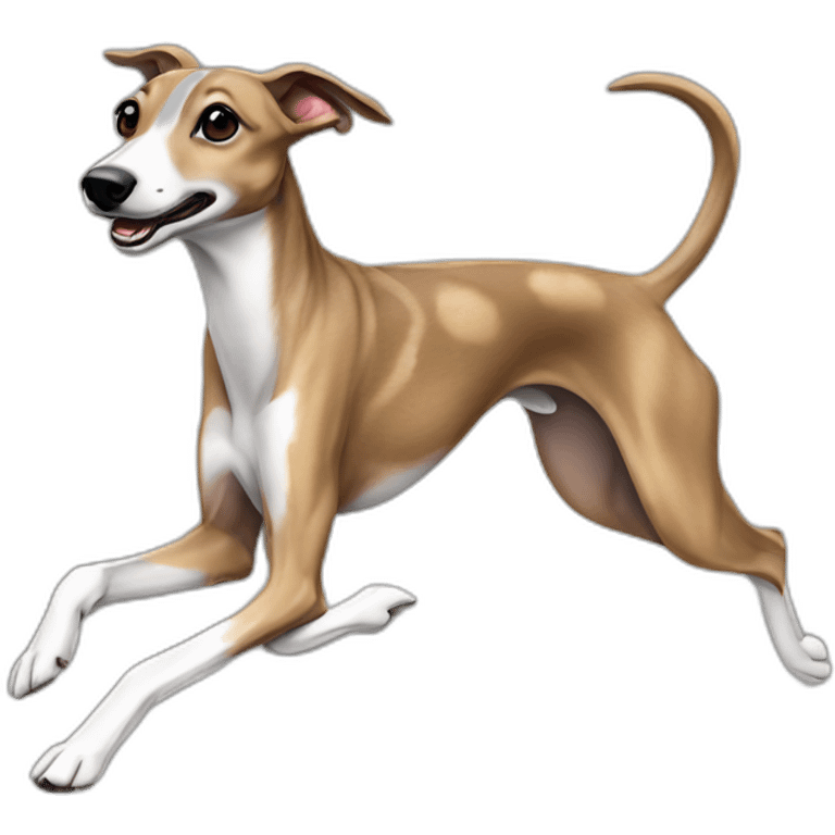 fawn brindle whippet running emoji