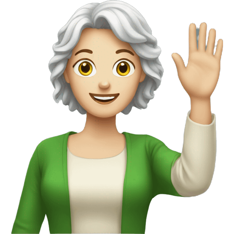 irish woman waving emoji