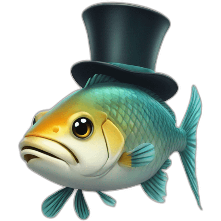 fish with a top hat emoji