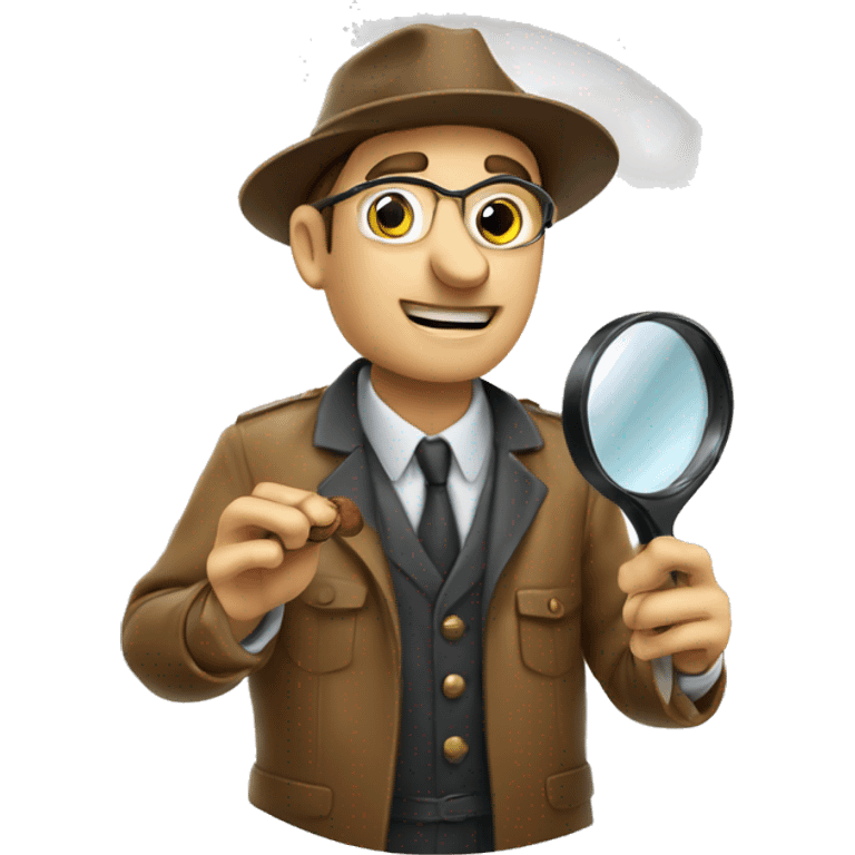 Nut inspector holding a nut looking through a magnifying glass emoji