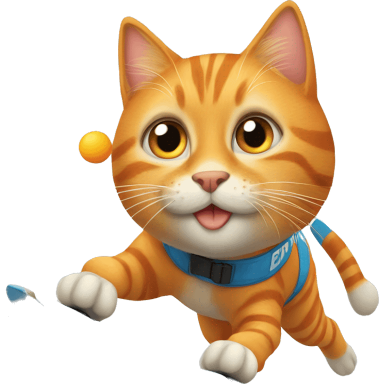 Orange tabby ski racing emoji