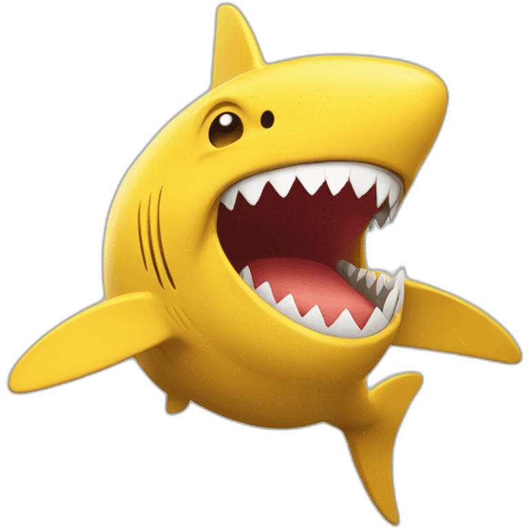 yellow shark laughing with closed mouth emoji