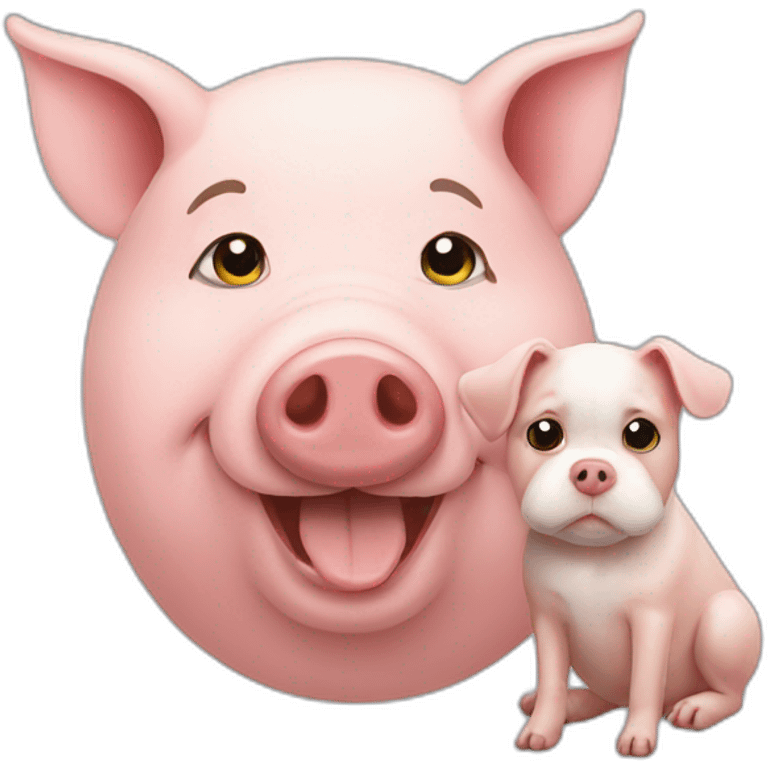 pig with dog o n emoji