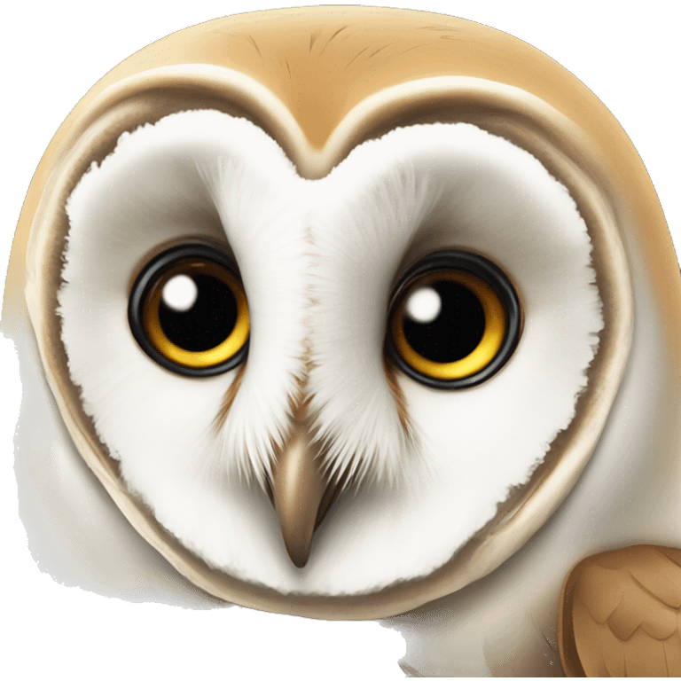 curious barn owl staring at you emoji