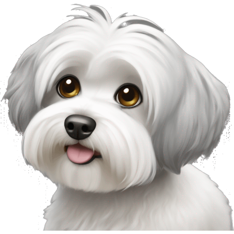 Havanese  bichon white and Grey emoji