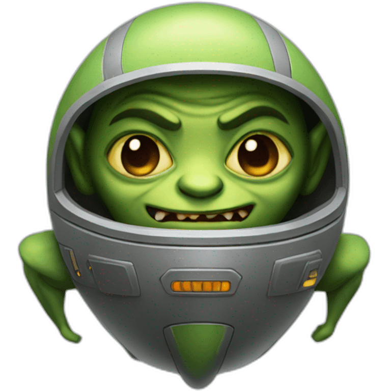 A goblin in a spaceship emoji