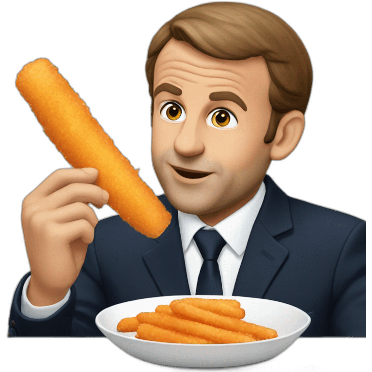 Macron eating fish sticks emoji