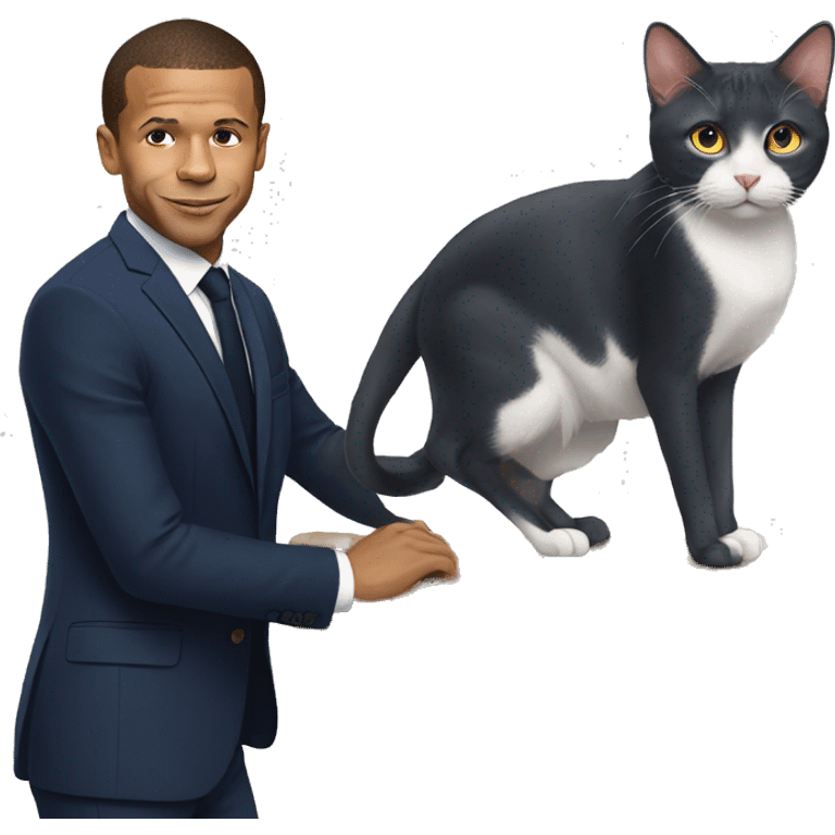 Macron avec mbappe dur un chat  emoji