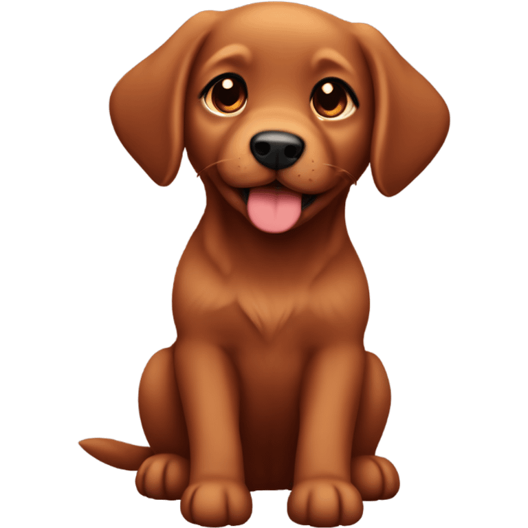 Chibi dark red retriever puppy emoji