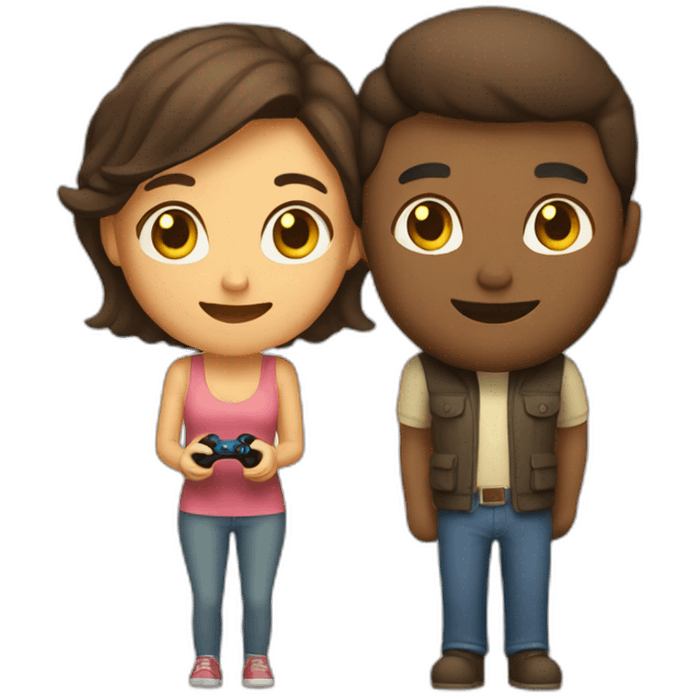 couple playing video game together emoji