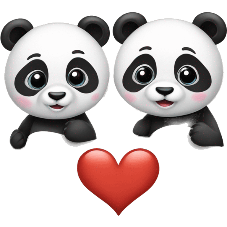 Two pandas in love emoji