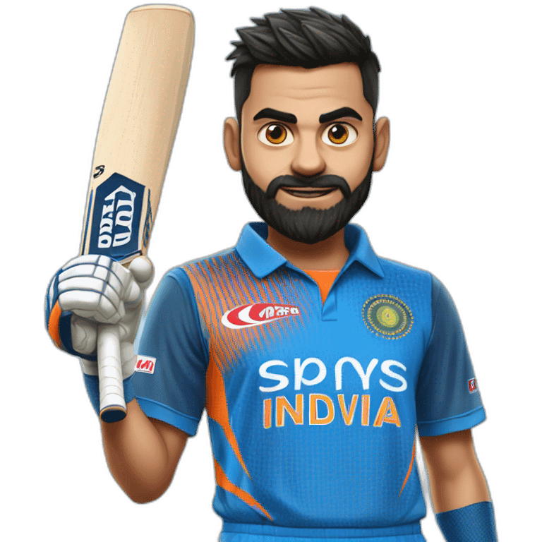 Virat kohli in Indian blue cricket jersey emoji