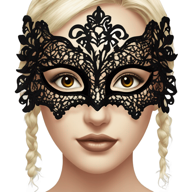 black lace masquerade mask emoji