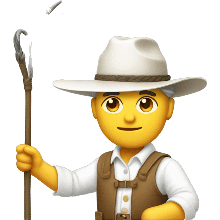 farmer with a whip and white pointy hat emoji