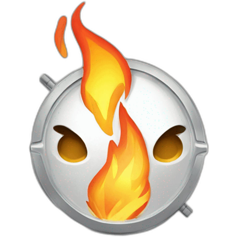 Google Chrome icon catching fire emoji