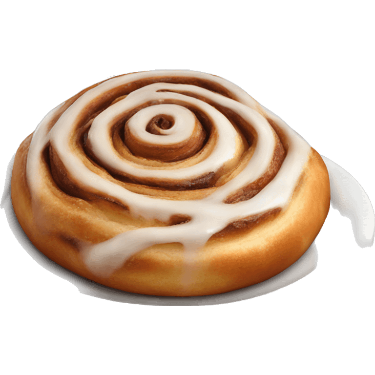 Cinnamon roll realistic on a plate emoji