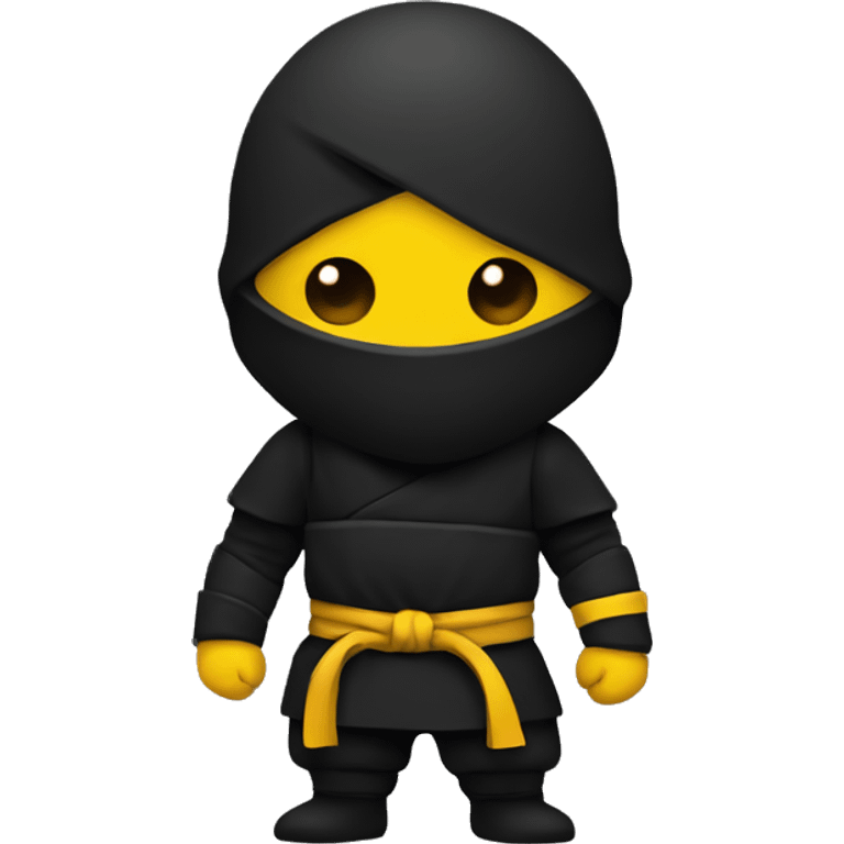 basic emoji: ninja style with colors on the top black, in the midlle red, bottom yellow emoji