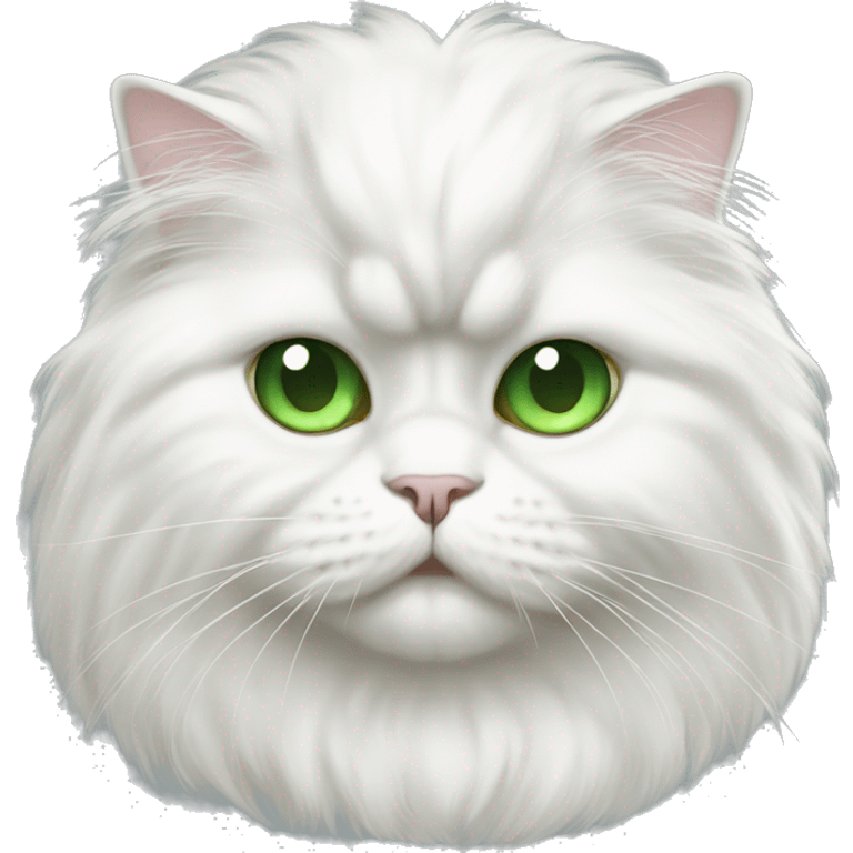 White persian cat green eyes emoji