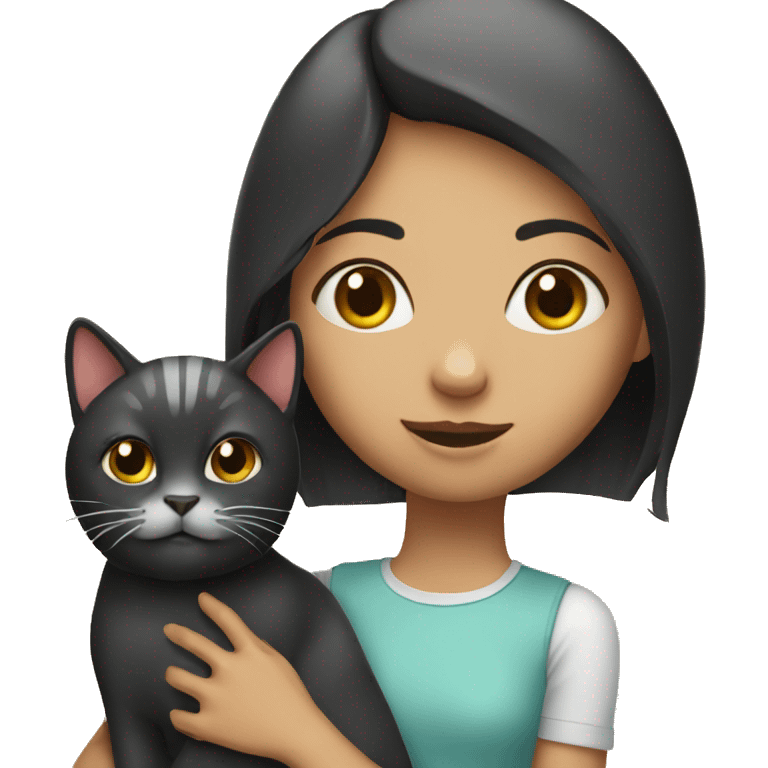 girl with head cat emoji