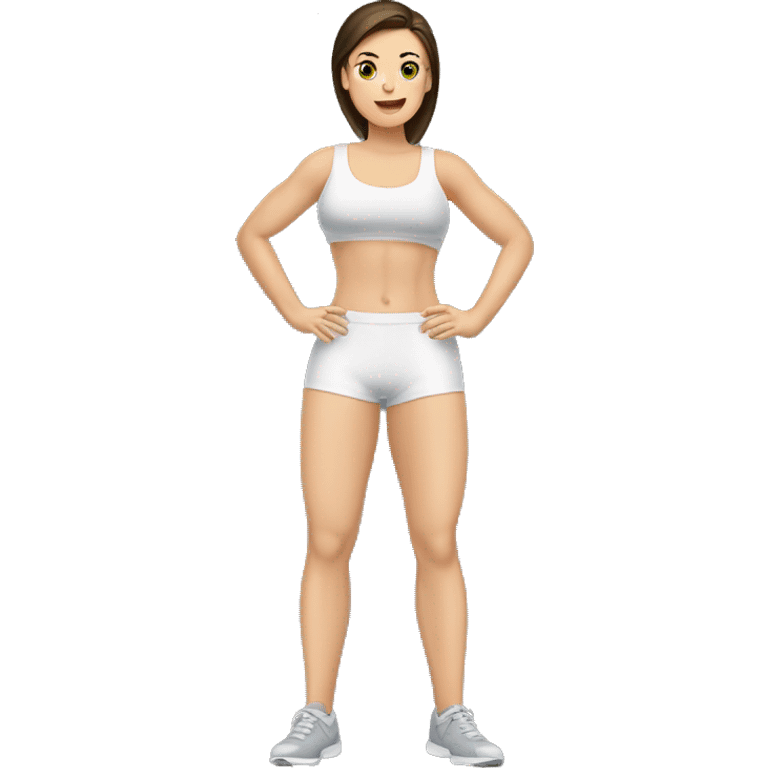 Woman leg muscles, Caucasian woman, brunette emoji