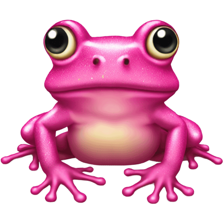 Pink realistic frog with glitter  emoji