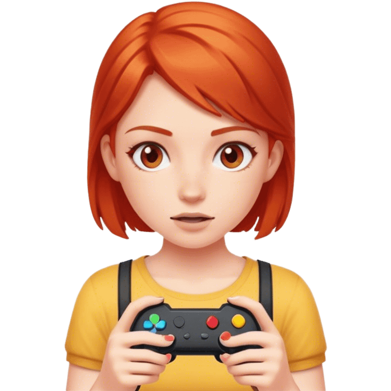 gaming red head girl emoji