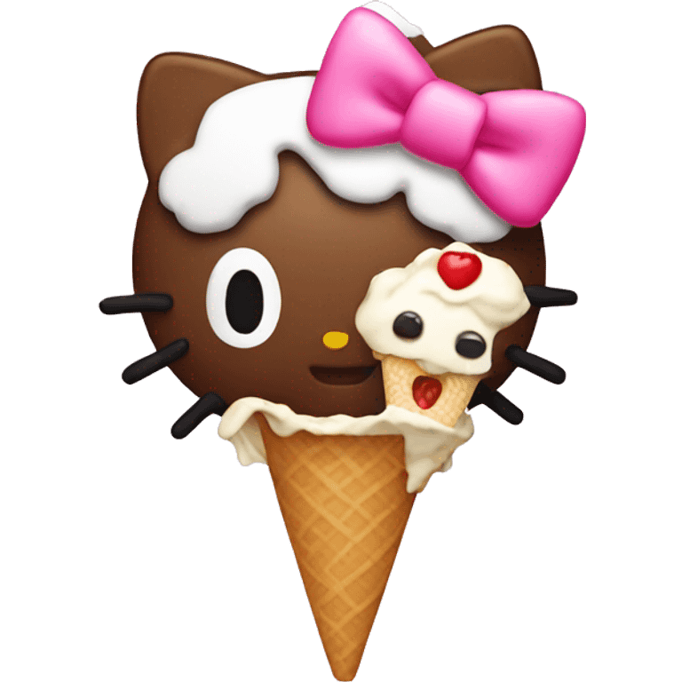 Hello kitty with ice cream  emoji