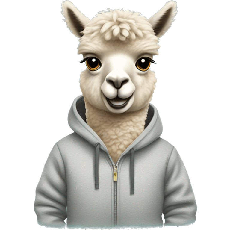 Alpaca wearing Sweatshirt  emoji