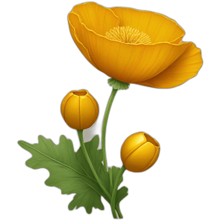 golden poppy flower emoji