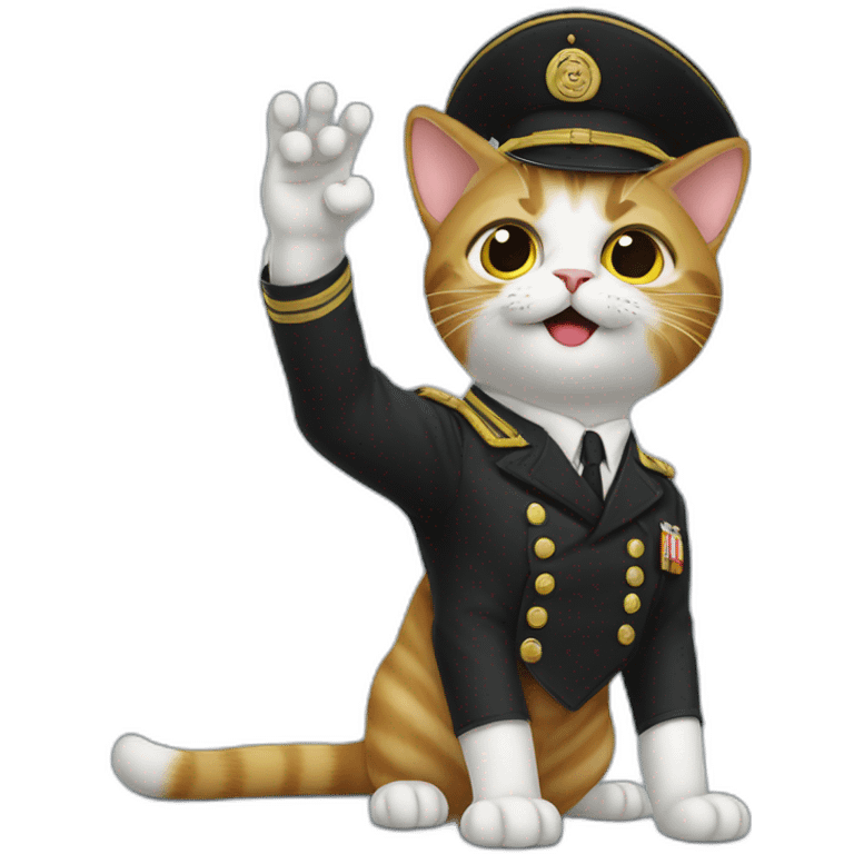 Cat doing mussolini salute emoji