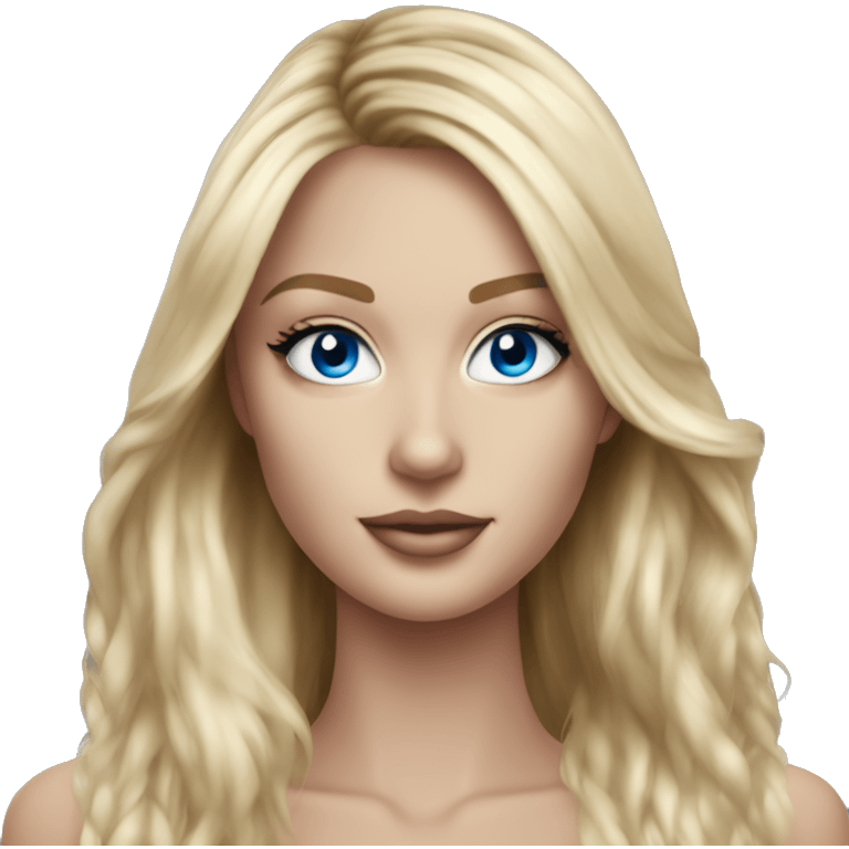 Realistic victoria secret model blonde blue eyes  emoji