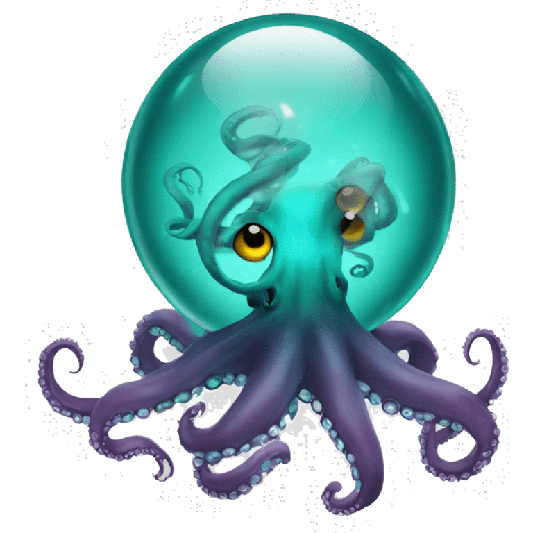 crystal ball with turquoise surgical octopus emoji