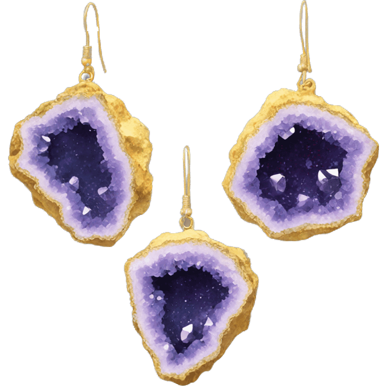 crystal geode earring emoji