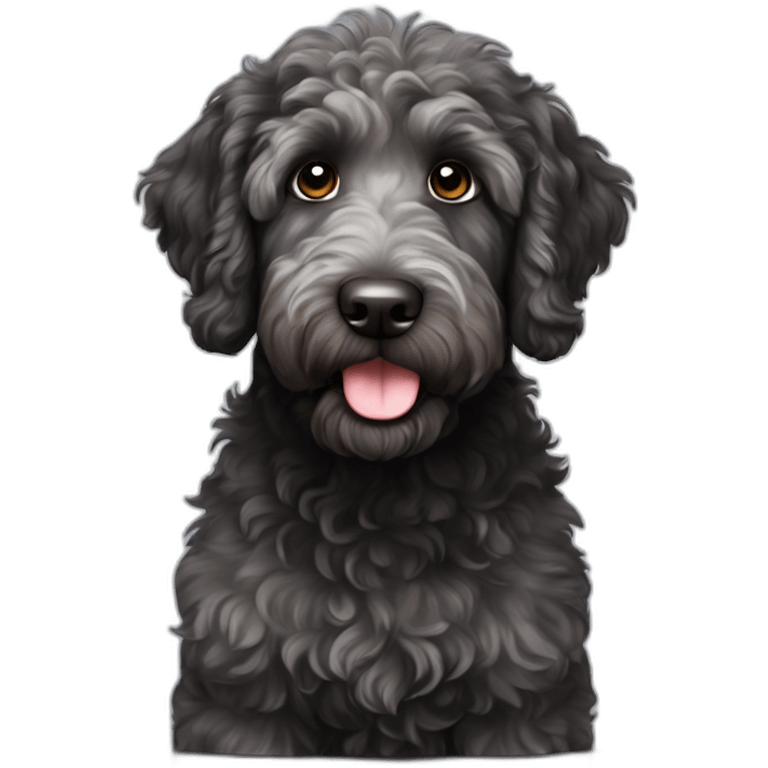 Cute merle black labradoodle emoji