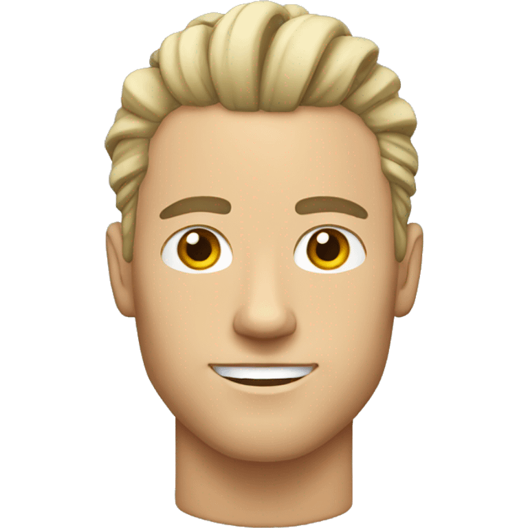 white guy with a man bun undercut with salt and pepper hair emoji