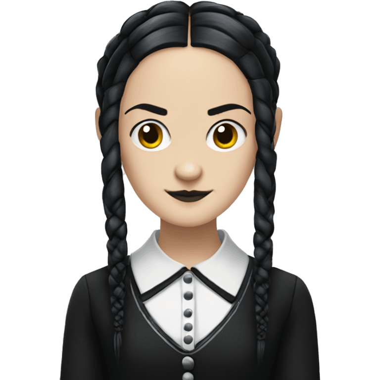 Wednesday Addams, dreadlocks hairstyle emoji