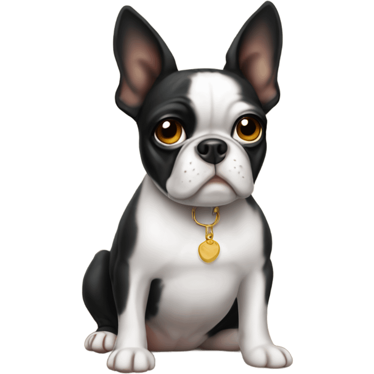 Judgmental Boston terrier  emoji