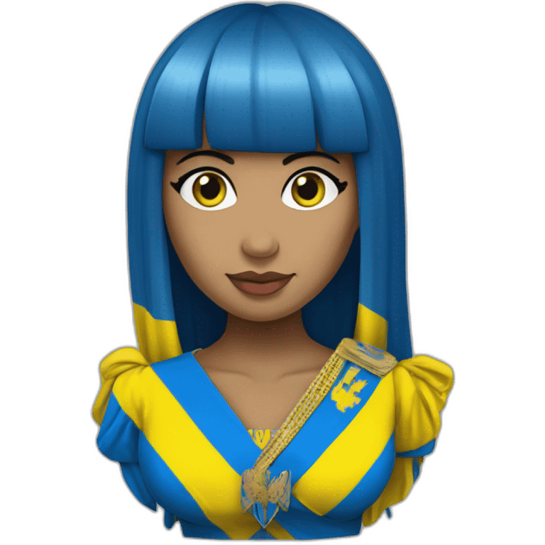 nicki minaj woth ukrainian flag on the background emoji