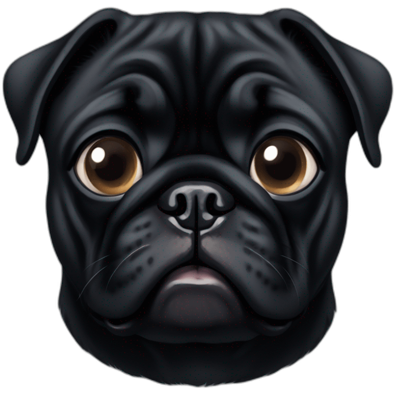 One eyes black pug emoji