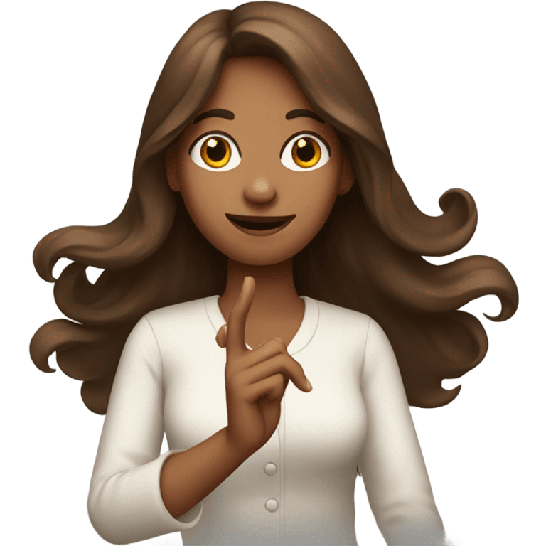 brown long hair lady with open hand gesture emoji