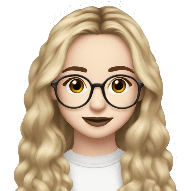 Sabrina Carpenter with clear prescription glasses emoji