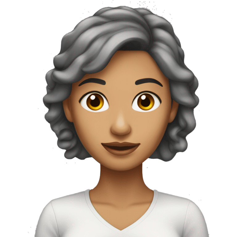 Mujer morena con cabello lacio emoji