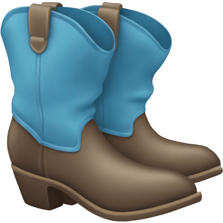 a large blue cowgirl boot  emoji